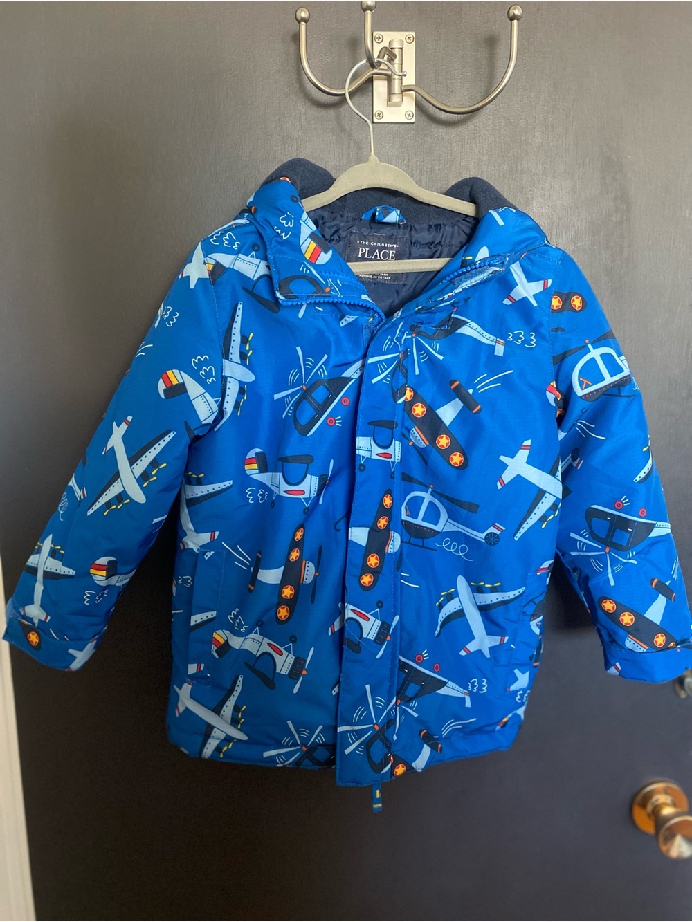 The Children's Place Royal Blue Airplane Puffer Jacket - Kids